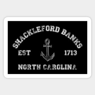 Shackleford Banks, North Carolina Vintage Nautical Anchor Retro Sticker